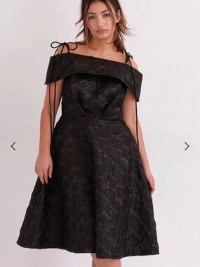 Eliza Faulkner Amoura Dress Black Jacquard